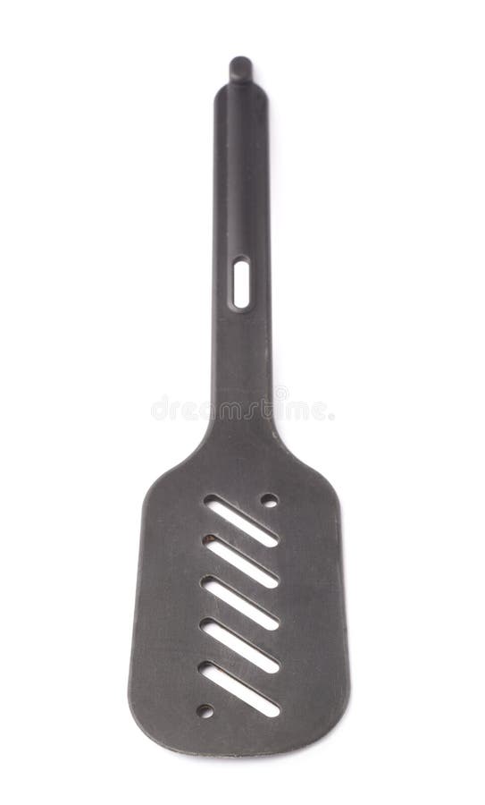 Χρησιμοποιημένο μαύρο πλαστικό spatula που απομονώνεται στοκ φωτογραφία με δικαίωμα ελεύθερης χρήσης Χρησιμοποιημένο μαύρο πλαστικό spatula που απομονώνεται στοκ φωτογραφία με δικαίωμα ελεύθερης χρήσης