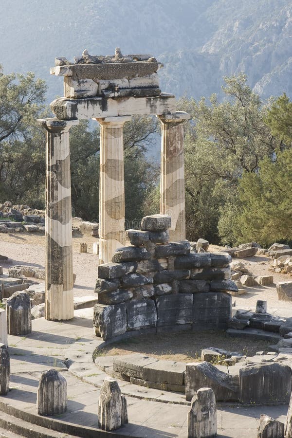 View of the mount parnassus and the oracle of delphi historic place in Greece. View of the mount parnassus and the oracle of delphi historic place in Greece