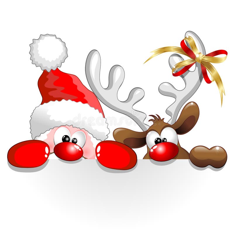 Χριστούγεννα Santa και κινούμενα σχέδια διασκέδασης ταράνδων