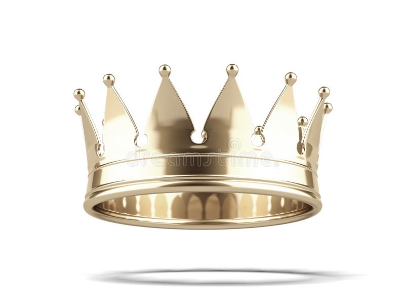 Gold crown on a white background. 3d render. Gold crown on a white background. 3d render