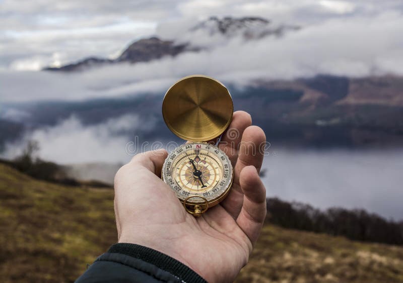 Beautiful compass looking the north in the highlands of Scotland. Beautiful compass looking the north in the highlands of Scotland
