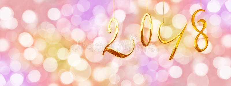 2018 χρυσοί αριθμοί, ζωηρόχρωμο υπόβαθρο διακοπών με τα θολωμένα φω'τα στοκ εικόνες 2018 χρυσοί αριθμοί, ζωηρόχρωμο υπόβαθρο διακοπών με τα θολωμένα φω'τα στοκ εικόνες