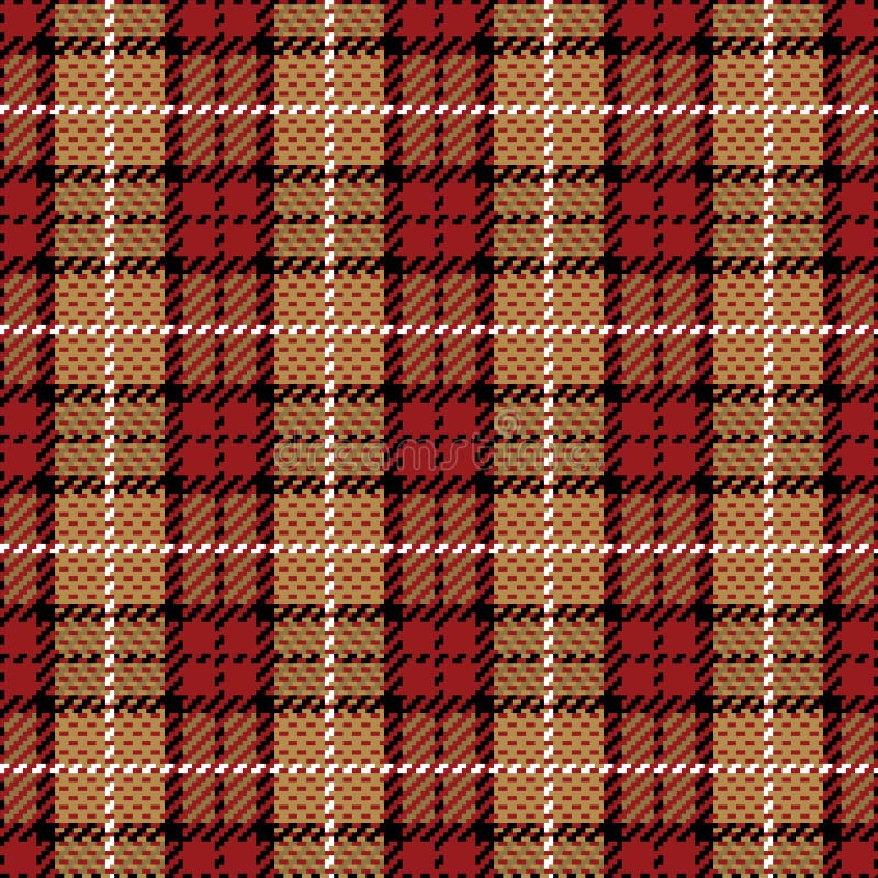 A pixel plaid pattern in red and gold. 12 seamless repeat. A pixel plaid pattern in red and gold. 12 seamless repeat.