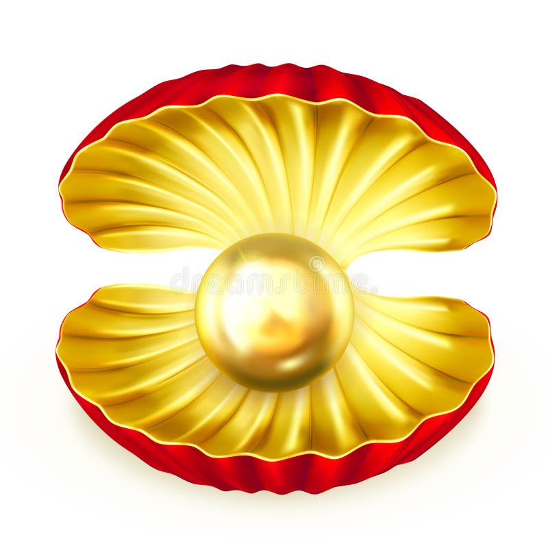 Pearl gold, object on white background. Pearl gold, object on white background