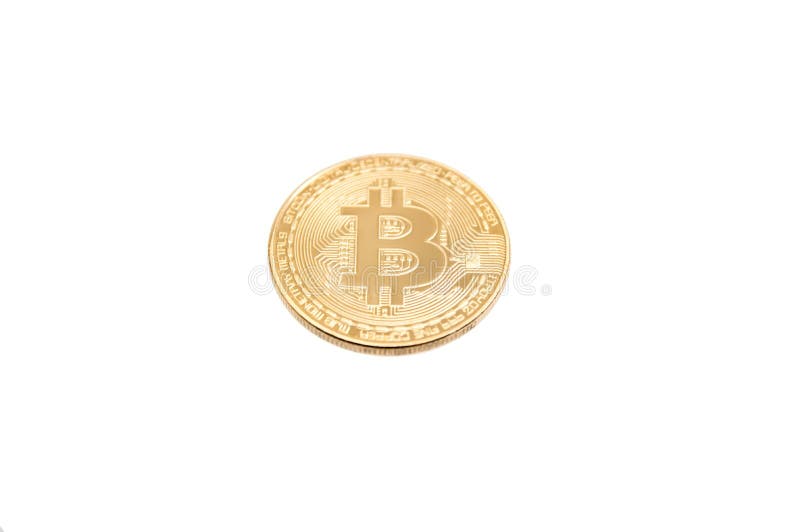 Χρυσό νόμισμα Bitcoin στο άσπρο υπόβαθρο στοκ εικόνες Χρυσό νόμισμα Bitcoin στο άσπρο υπόβαθρο στοκ εικόνες