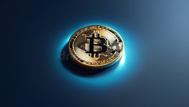 χρυσό νόμισμα σε μπλε ανάδειξη στοκ φωτογραφίες με δικαίωμα ελεύθερης χρήσης