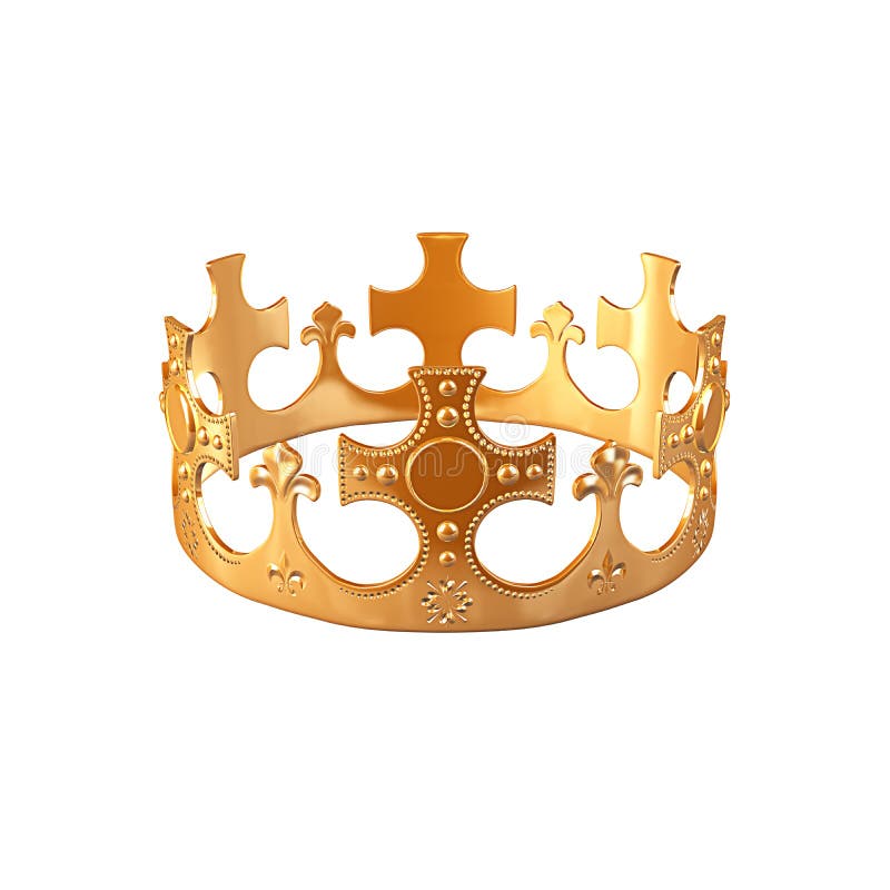 Gold crown close up view isolated. Gold crown close up view isolated