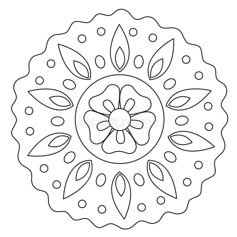 Χρωματίζοντας κύμα Floral Mandala απεικόνιση αποθεμάτων Χρωματίζοντας κύμα Floral Mandala απεικόνιση αποθεμάτων