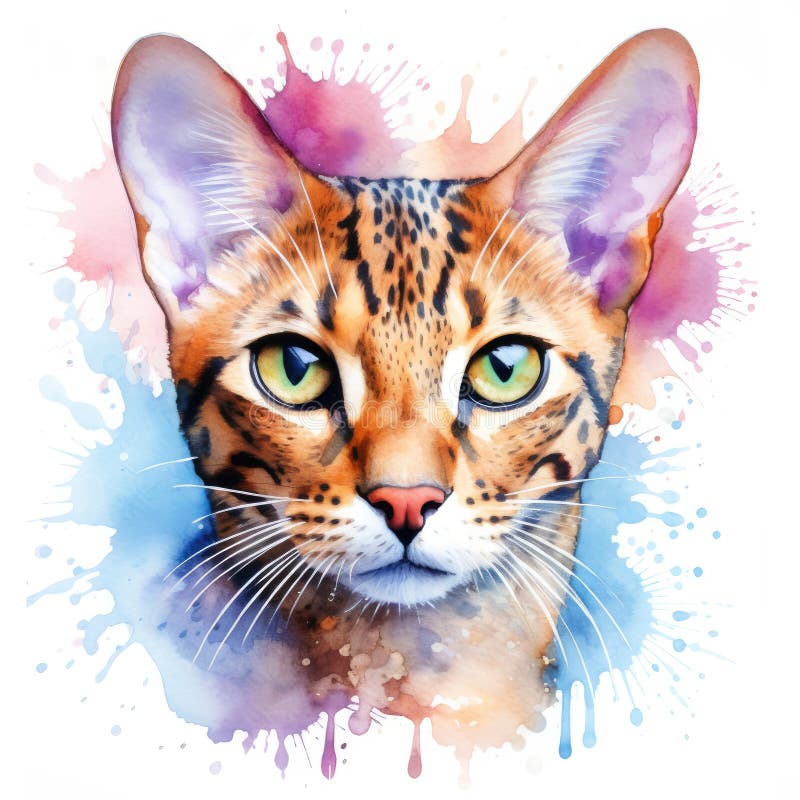 χρώμα παστέλ με πολύ λίγα χρώματα ocicat splain απεικόνιση αποθεμάτων