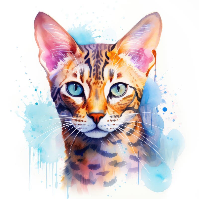 χρώμα παστέλ με πολύ λίγα χρώματα ocicat splain απεικόνιση αποθεμάτων