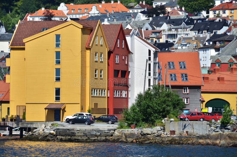 Famous colored houses in Bergen, Norway. Famous colored houses in Bergen, Norway