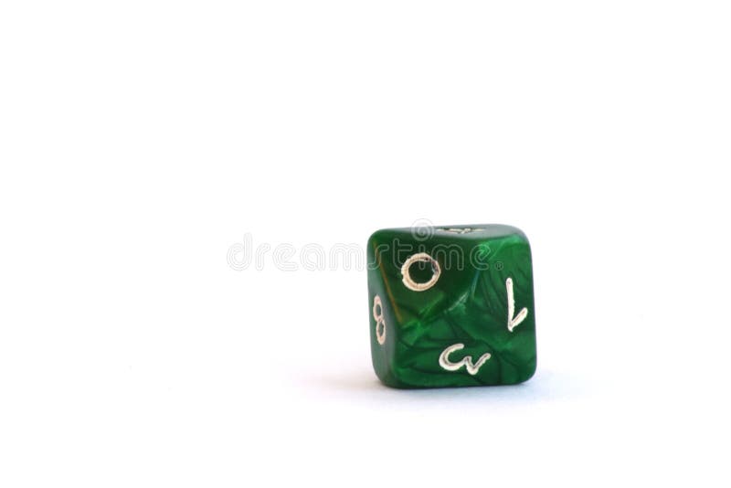 1 green ten-sided dice (D10) suitable for roleplaying games. 1 green ten-sided dice (D10) suitable for roleplaying games.