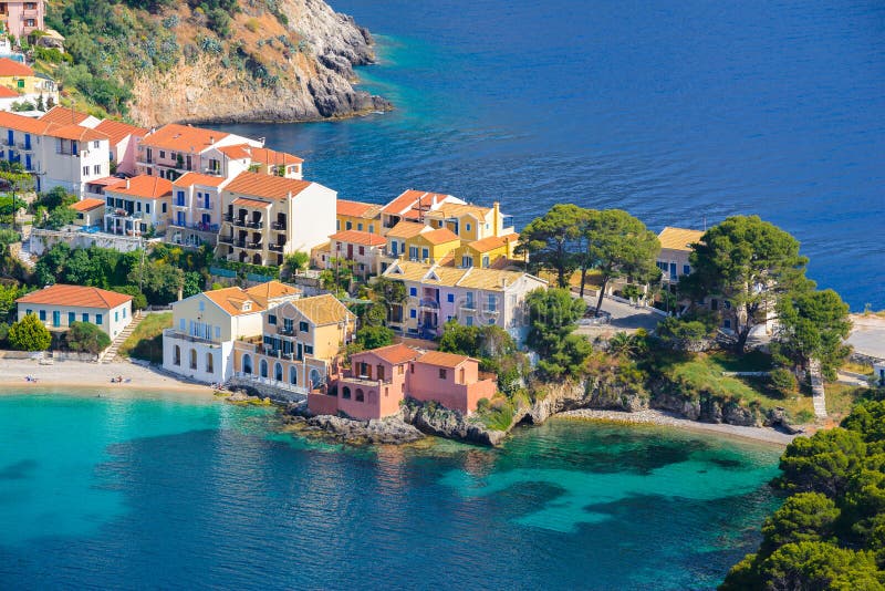 χωριό Άσος, νήσος Κεφαλονιάς, Ελλάδα στοκ εικόνες με δικαίωμα ελεύθερης χρήσης