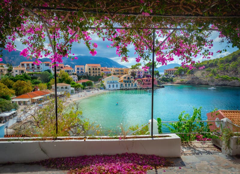 Χωριό Άσος στην Κεφαλονία στοκ φωτογραφία