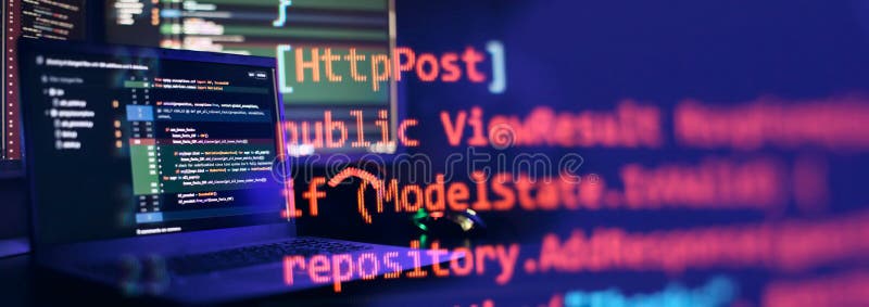χώρος εργασίας ειδικών. δεδομένα κώδικα υπολογιστή. εργασία διαχειριστών έργου διανυσματική απεικόνιση