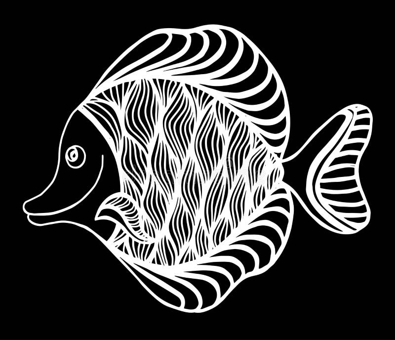 Ψάρια doodle Συρμένο χέρι διαμορφωμένο διάνυσμα Συλλογή τέχνης θάλασσας