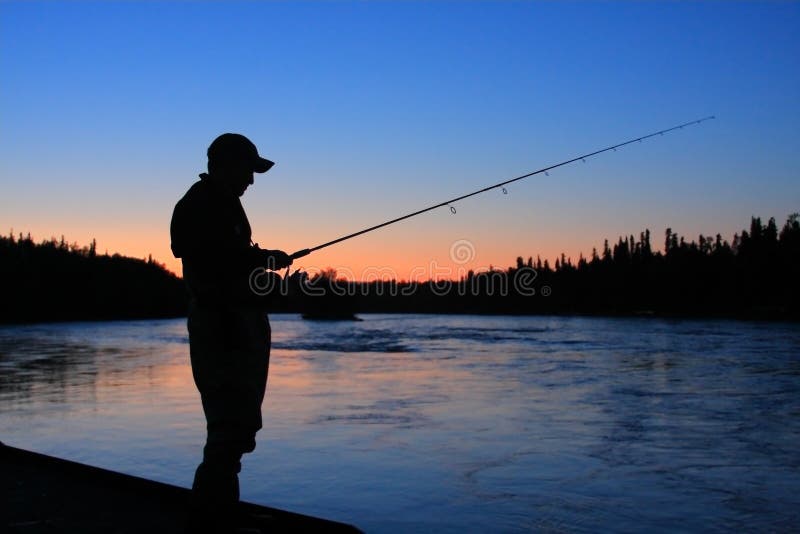 Fishing the kenai river in Alaska at dusk. Fishing the kenai river in Alaska at dusk