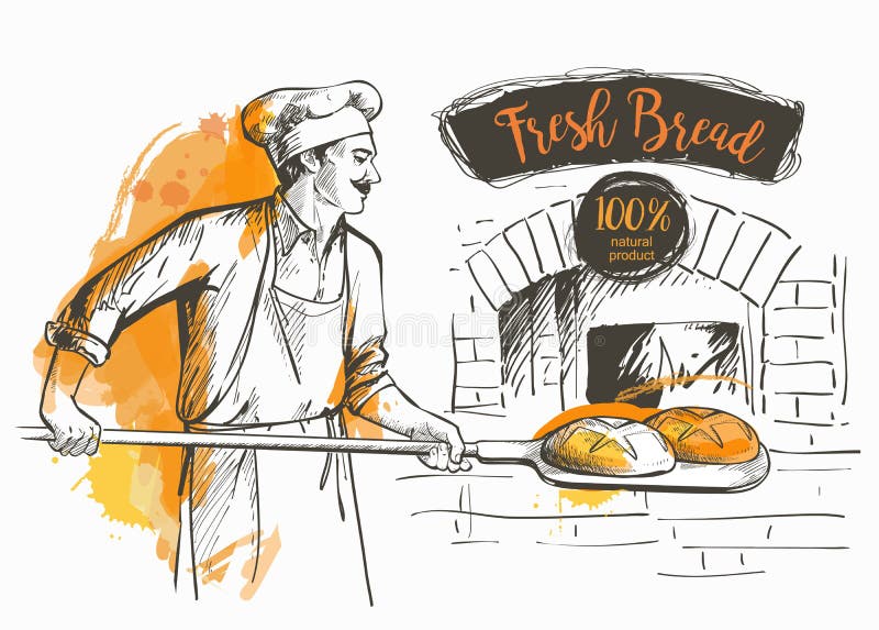Ψημένο Bakerl ψωμί απεικόνιση αποθεμάτων Ψημένο Bakerl ψωμί απεικόνιση αποθεμάτων