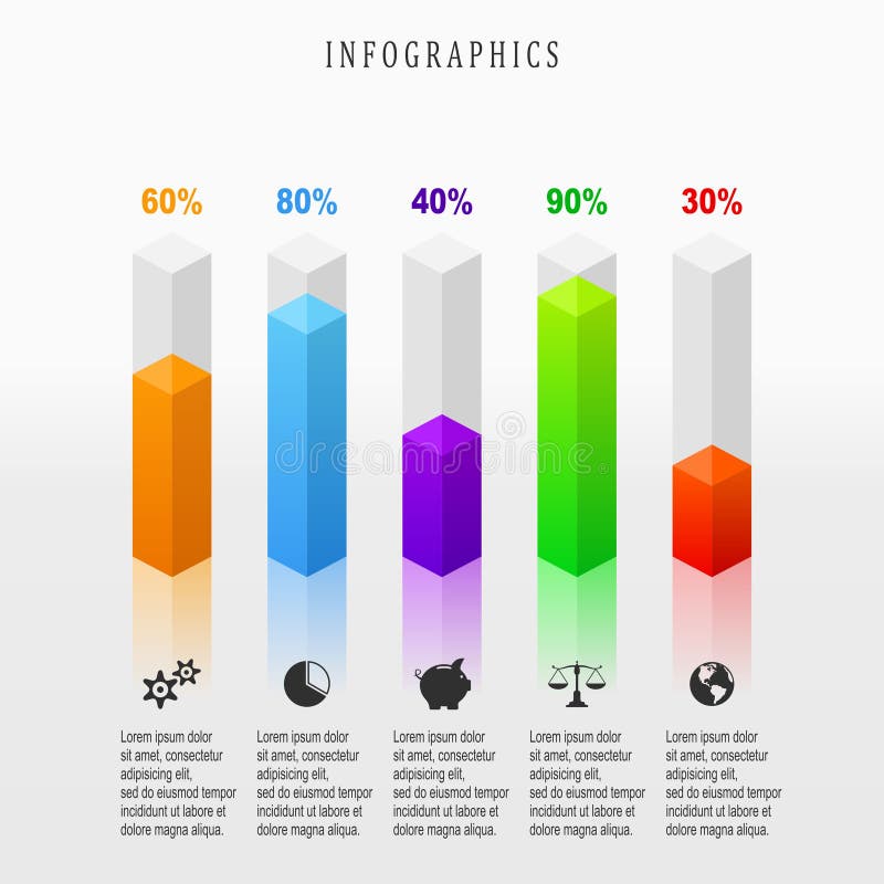 Ψηφιακή απεικόνιση infographic τρισδιάστατη περίληψη ελεύθερη απεικόνιση δικαιώματος