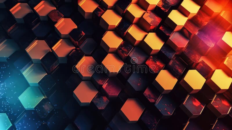 ψηφιακό φόντο futuristic για την καινοτομία με εξάγωνα. γενική ai ελεύθερη απεικόνιση δικαιώματος