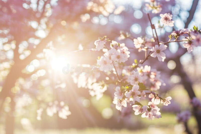 Beautiful blooming sakura tree branches. Spring nature. Delicate pink flowers macro. Bright sunny weather. Japanese cherry blossoms. Generative AI AI generated. Beautiful blooming sakura tree branches. Spring nature. Delicate pink flowers macro. Bright sunny weather. Japanese cherry blossoms. Generative AI AI generated