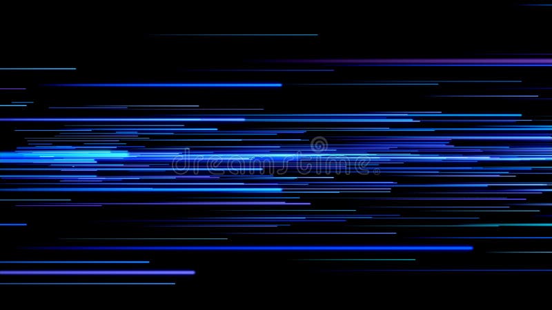 όμορφα φωτάκια που λειτουργούν γρήγορα μπλε χρώμα σε μαύρο. γραμμές λάμψης έννοιας ψηφιακού σχεδιασμού.