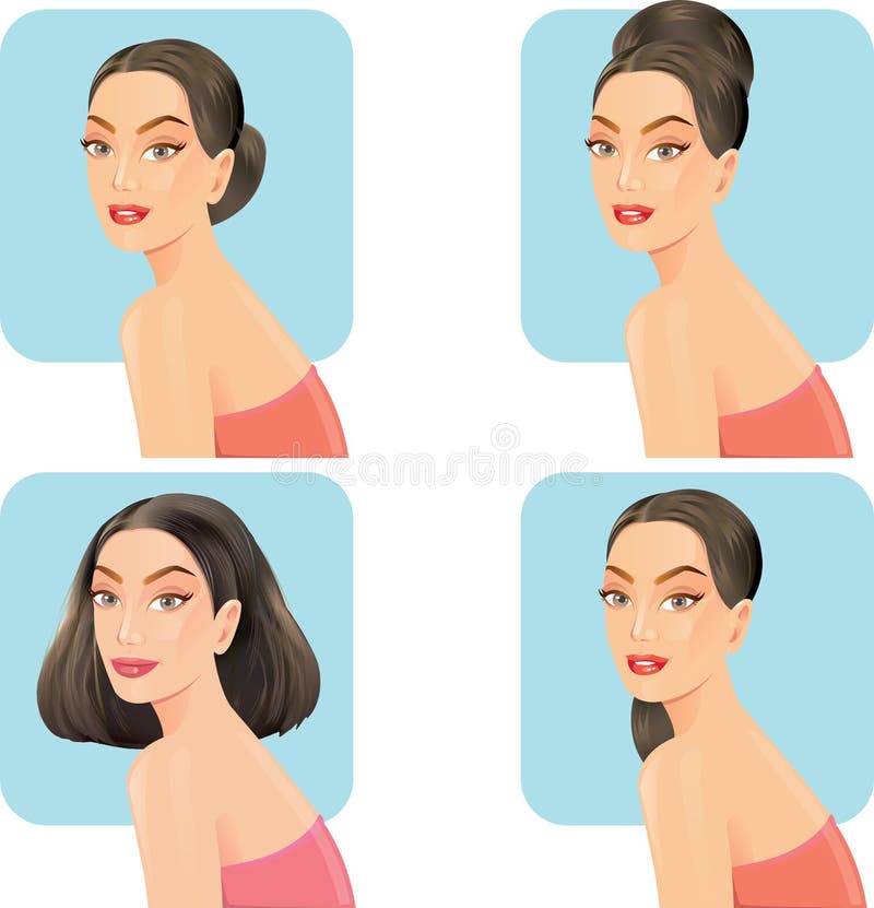 Beautiful women with facial hair styles.vector. Beautiful women with facial hair styles.vector