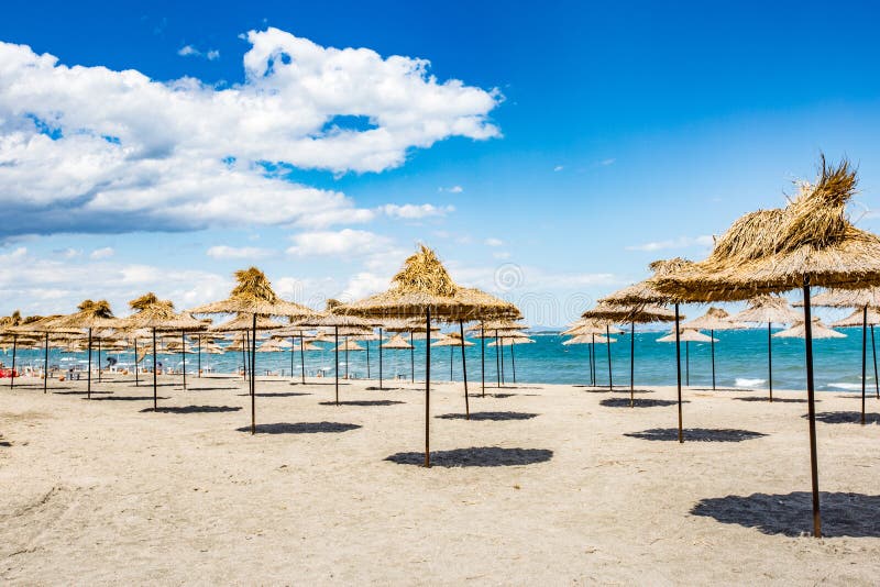 όμορφη θέα στην παραλία villa arapya στη μπουργκάς βουλγαρία στοκ εικόνα