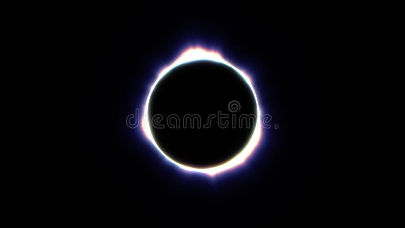 όμορφη κίνηση cg αφηρημένης πολύχρωμης έκλειψης. αργός περιστρεφόμενος λαμπερός δακτύλιος. κυκλική πύλη χρωμάτων ελεύθερη απεικόνιση δικαιώματος