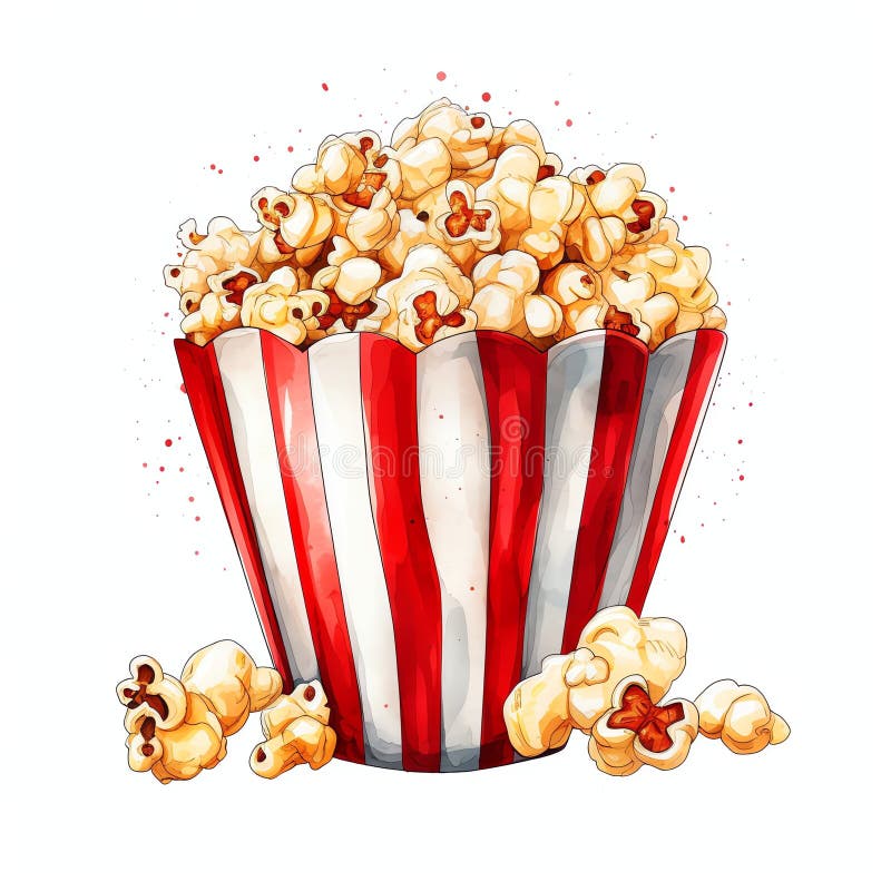 όμορφη ταινία popcorn ταινία υδατογράφημα clip απεικόνιση ελεύθερη απεικόνιση δικαιώματος