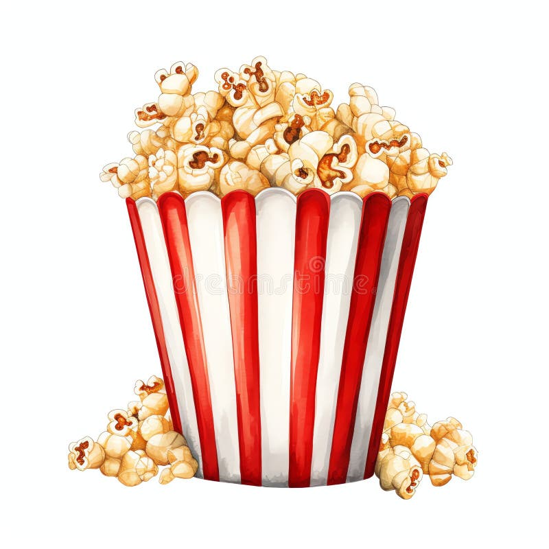 όμορφη ταινία popcorn ταινία υδατογράφημα clip απεικόνιση απεικόνιση αποθεμάτων