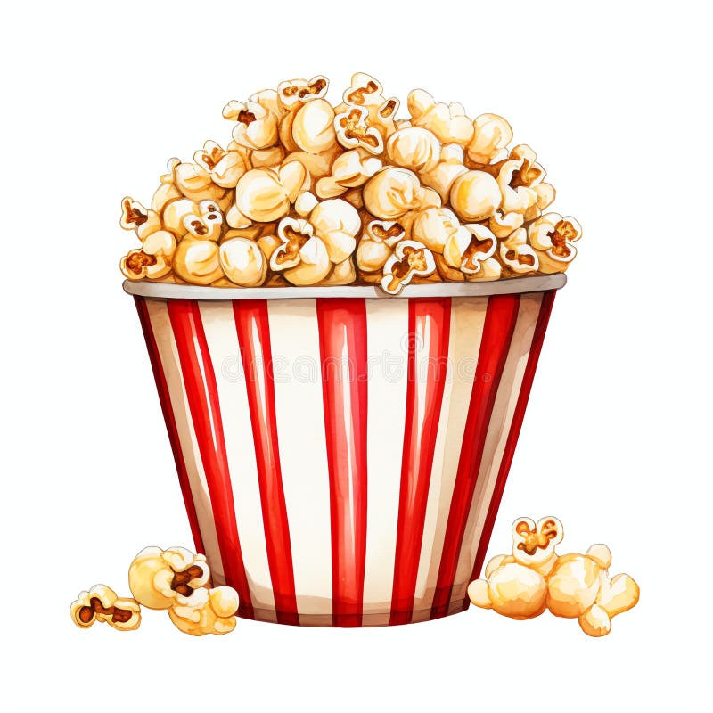 όμορφη ταινία popcorn ταινία υδατογράφημα clip απεικόνιση απεικόνιση αποθεμάτων