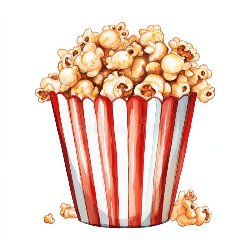 όμορφη ταινία popcorn ταινία υδατογράφημα clip απεικόνιση απεικόνιση αποθεμάτων