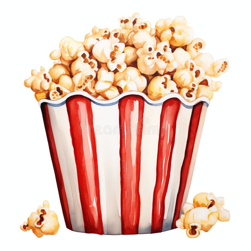 όμορφη ταινία popcorn ταινία υδατογράφημα clip απεικόνιση απεικόνιση αποθεμάτων