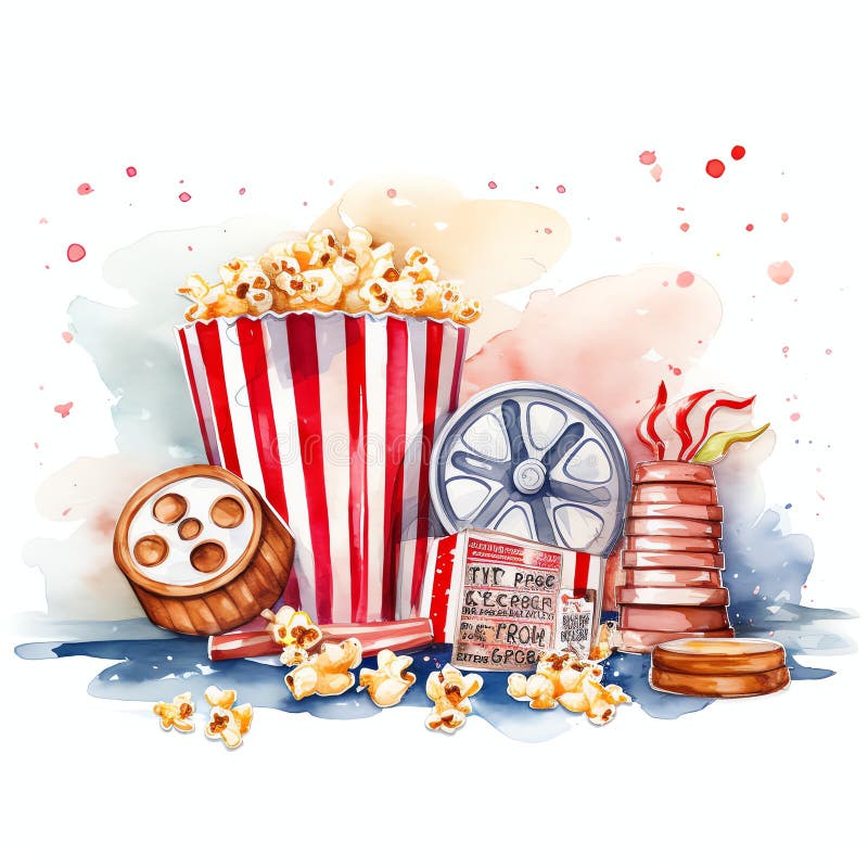 όμορφη ταινία premiere ταινία απεικόνιση υδατογραφήματος clip διανυσματική απεικόνιση