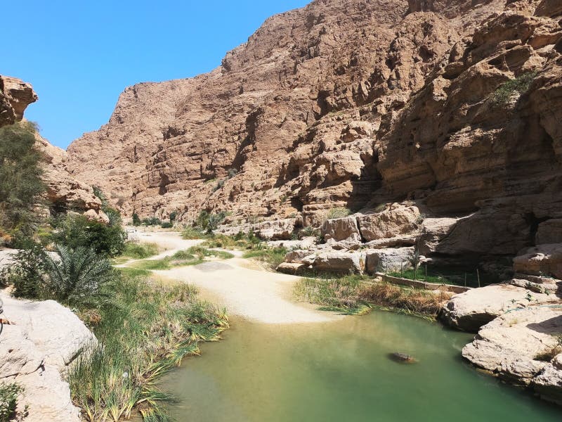 Όμορφη φύση σε Wadi Shab, Ομάν στοκ εικόνες