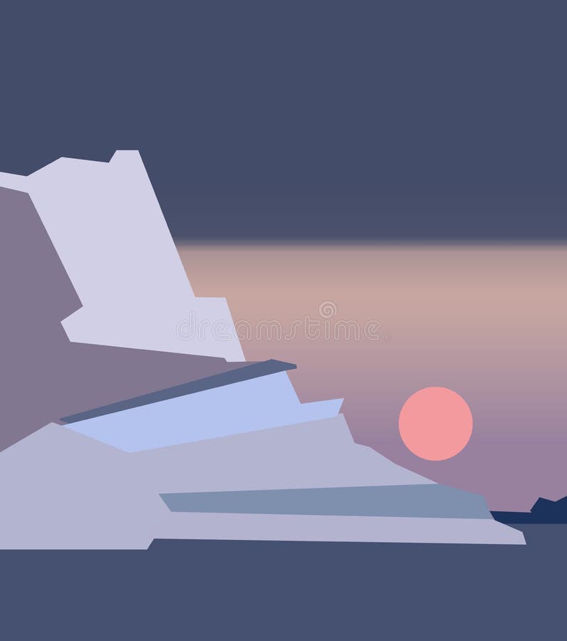 Όμορφο seascape με τους σκούρο μπλε παγετώνες στην επιφάνεια νερού, άποψη από την ακτή Ζωηρόχρωμο αφηρημένο ηλιοβασίλεμα απεικόνιση αποθεμάτων Όμορφο seascape με τους σκούρο μπλε παγετώνες στην επιφάνεια νερού, άποψη από την ακτή Ζωηρόχρωμο αφηρημένο ηλιοβασίλεμα απεικόνιση αποθεμάτων