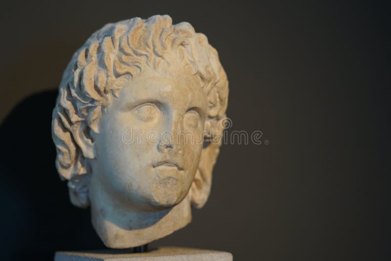 Beautiful statue of Alexander the Great in the museum of Pella. Beautiful statue of Alexander the Great in the museum of Pella