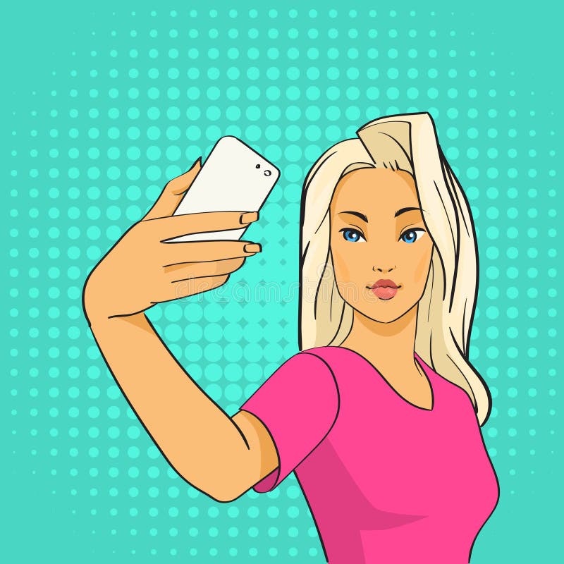 Όμορφο κορίτσι Blogger που παίρνει τη φωτογραφία Selfie στην έξυπνη τηλεφωνική λαϊκή τέχνη αναδρομικό ύφος ελεύθερη απεικόνιση δικαιώματος Όμορφο κορίτσι Blogger που παίρνει τη φωτογραφία Selfie στην έξυπνη τηλεφωνική λαϊκή τέχνη αναδρομικό ύφος ελεύθερη απεικόνιση δικαιώματος