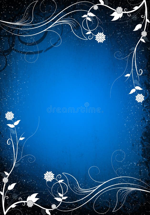 Όμορφο μπλε floral σχέδιο - χρονική απεικόνιση άνοιξη με τους στροβίλους