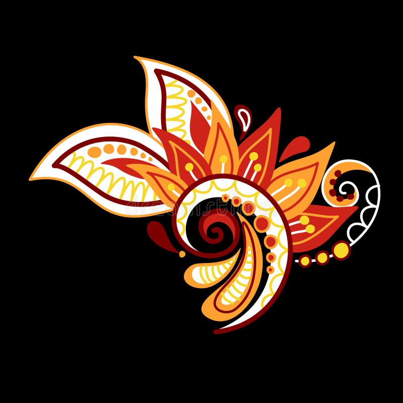 όμορφο φολκλορικό ινδικό paisley swirl φύση εμπνευσμένο από το σχέδιο στοκ εικόνες