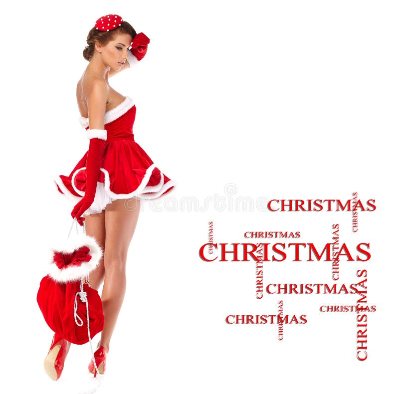 όμορφος Claus ντύνει τη φθορά santa κ στοκ εικόνα