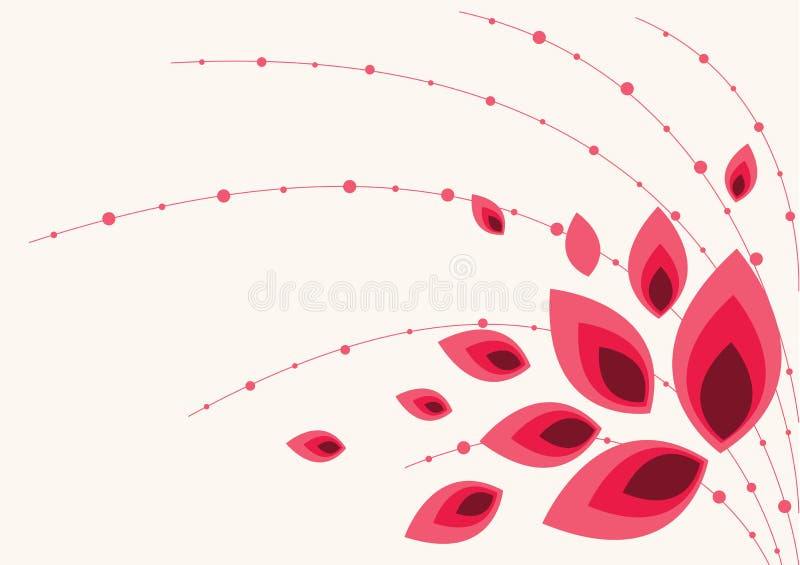 όμορφος floral κόκκινος δονού& διανυσματική απεικόνιση