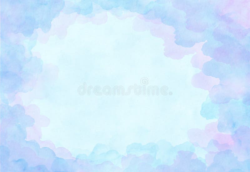 Όμορφος ανοικτό μπλε και ρόδινος ουρανός watercolor με τα σύννεφα Αυτό ` s ένα καλό υπόβαθρο για τους βαλεντίνους, επιστολές αγάπ