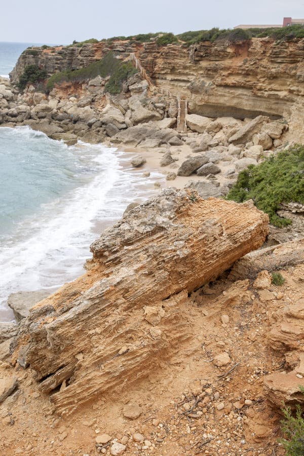 Όρμοι Conil και Roche Καντίζ στοκ φωτογραφίες.