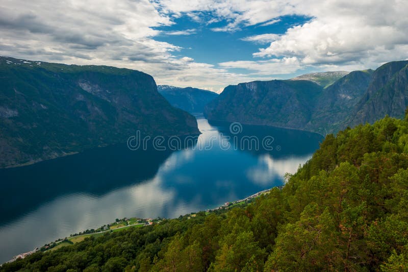 Panoramic view of Aurlandsfjord, Norway. Panoramic view of Aurlandsfjord, Norway