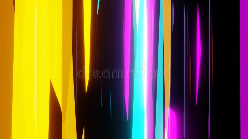 абстрактная анимация цветных неоновых движущихся полос на черном фоне 3d-графика движения