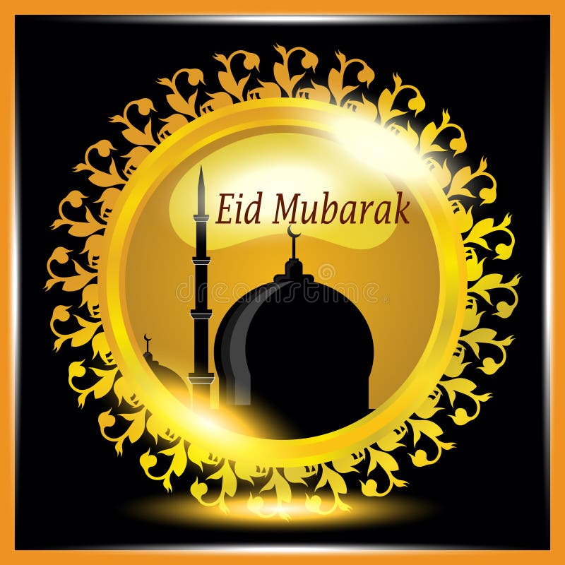 Исламская поздравительная открытка для Eid Mubarak иллюстрация вектора Исламская поздравительная открытка для Eid Mubarak иллюстрация вектора