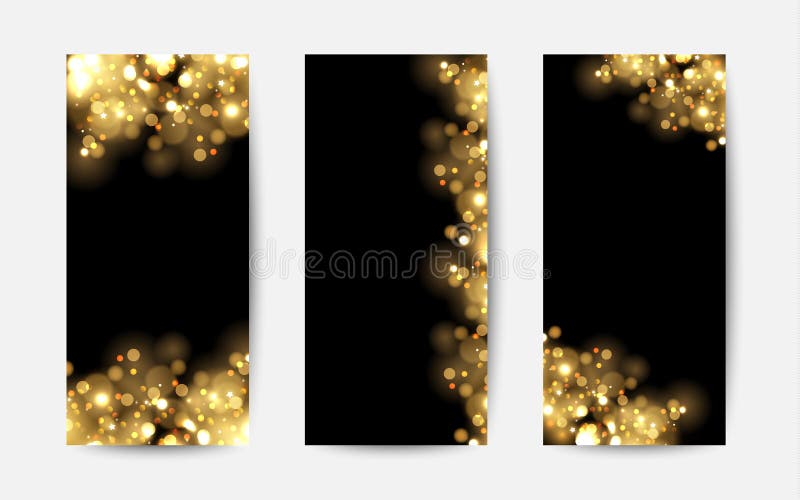 Абстрактная предпосылка с sparkles золота Сияющее defocused bokeh золота освещает на черной предпосылке иллюстрация штока