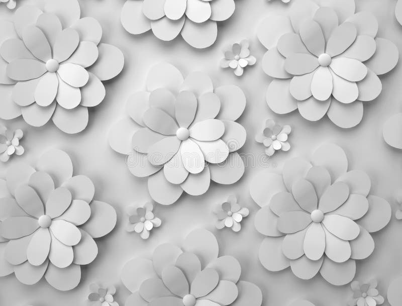 Абстрактная предпосылка бумажных цветков Monochrome картина 3D иллюстрация вектора Абстрактная предпосылка бумажных цветков Monochrome картина 3D иллюстрация вектора